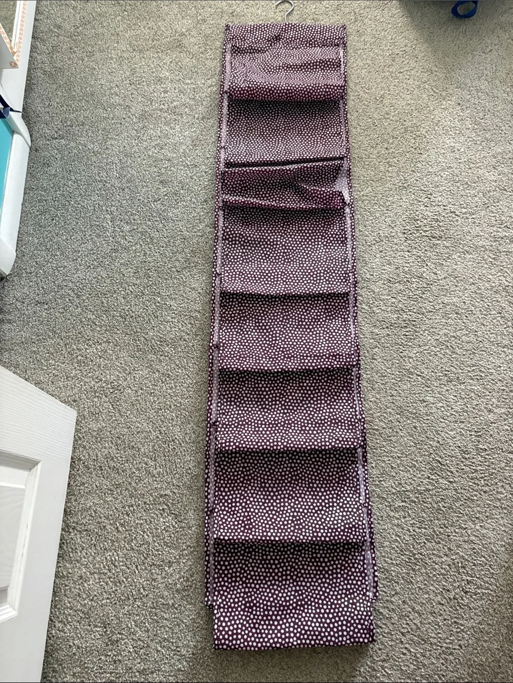 PB Dorm Polka Dot Hanging Fabric Organizer - Purple